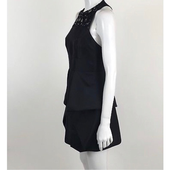 Tibi Size 4 Sigfried Black Satin Beaded Dress - Picture 4 of 7